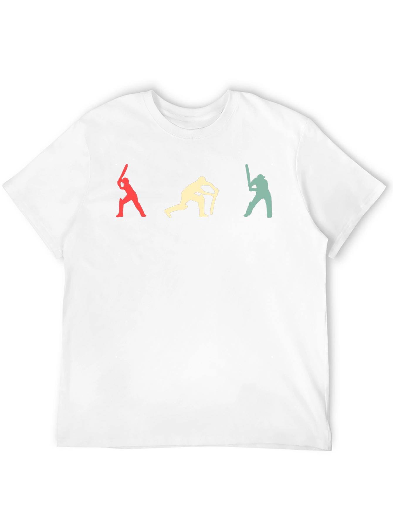 Retro Cricket Batsman Silhouette Graphic Tee