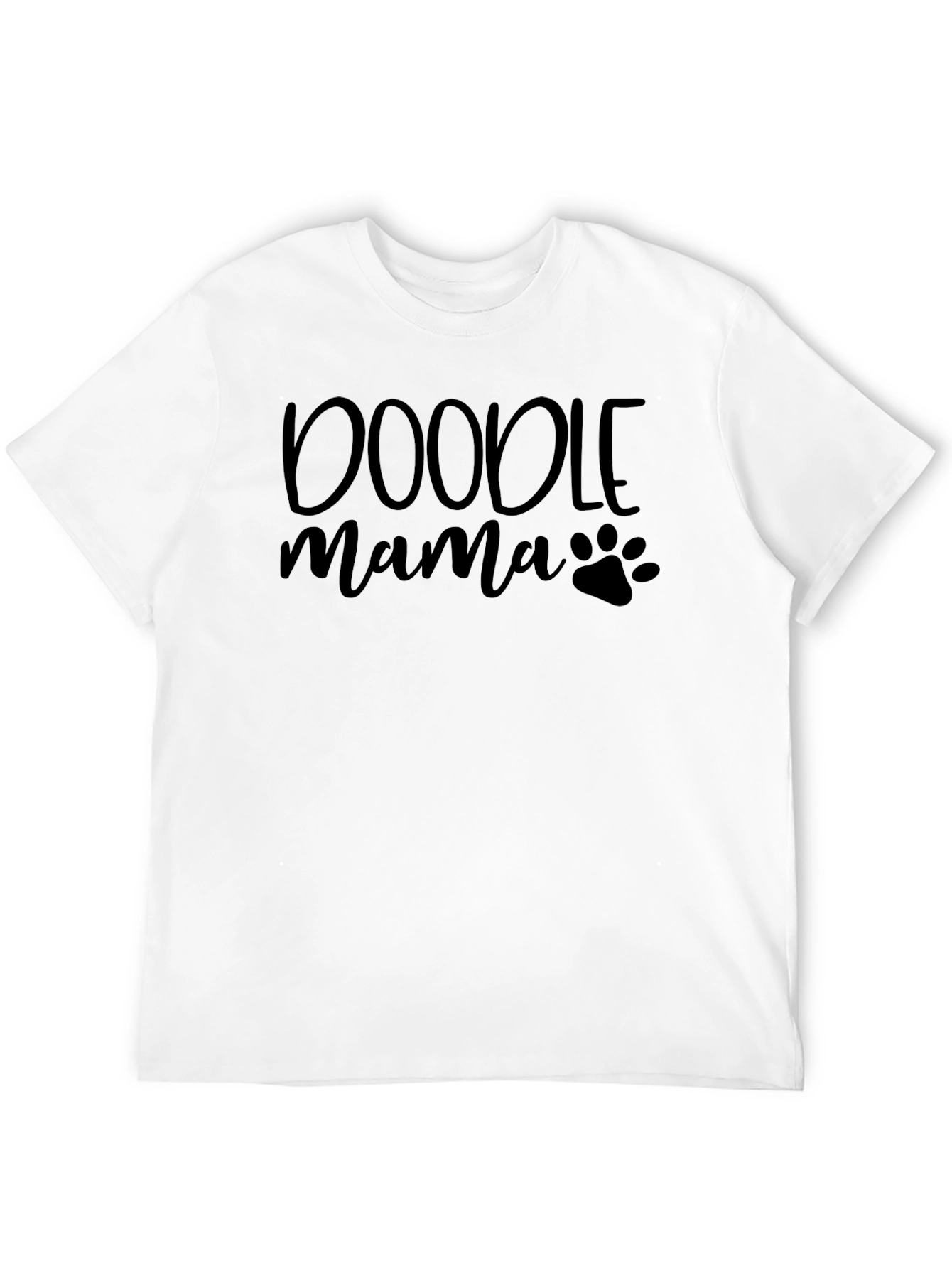 Doodle Mama Dog Paw Print Graphic Tee - Black