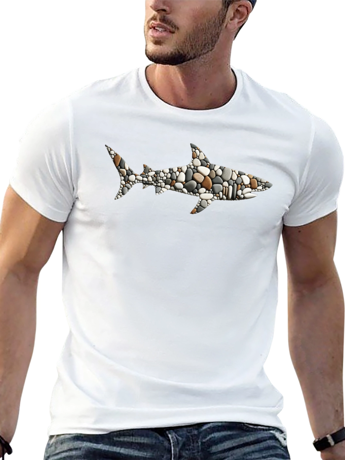Stone Shark Graphic T-Shirt - Black