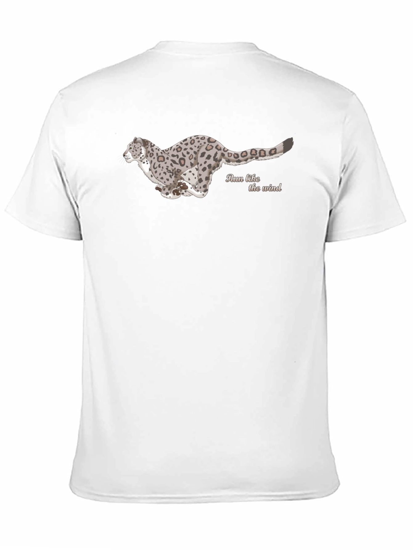 Black T-Shirt with Running Leopard Design