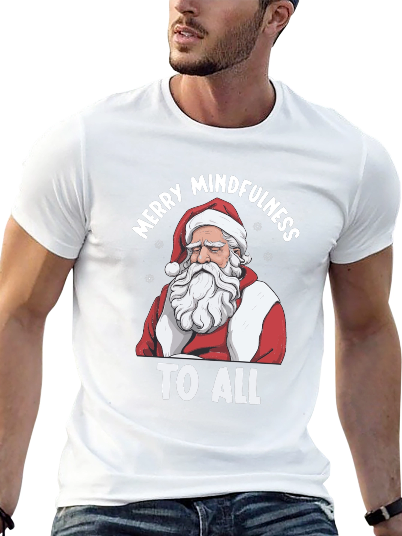 Mindful Santa T-Shirt - Merry Mindfulness To All