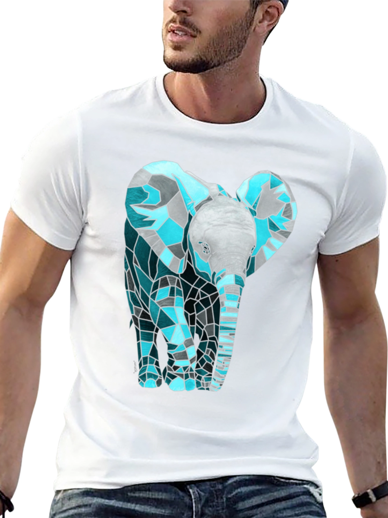 Geometric Elephant Graphic T-Shirt