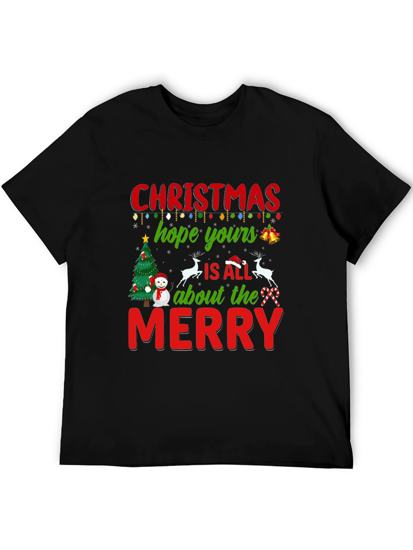 Festive Christmas Hope Yours Merry Graphic Tee