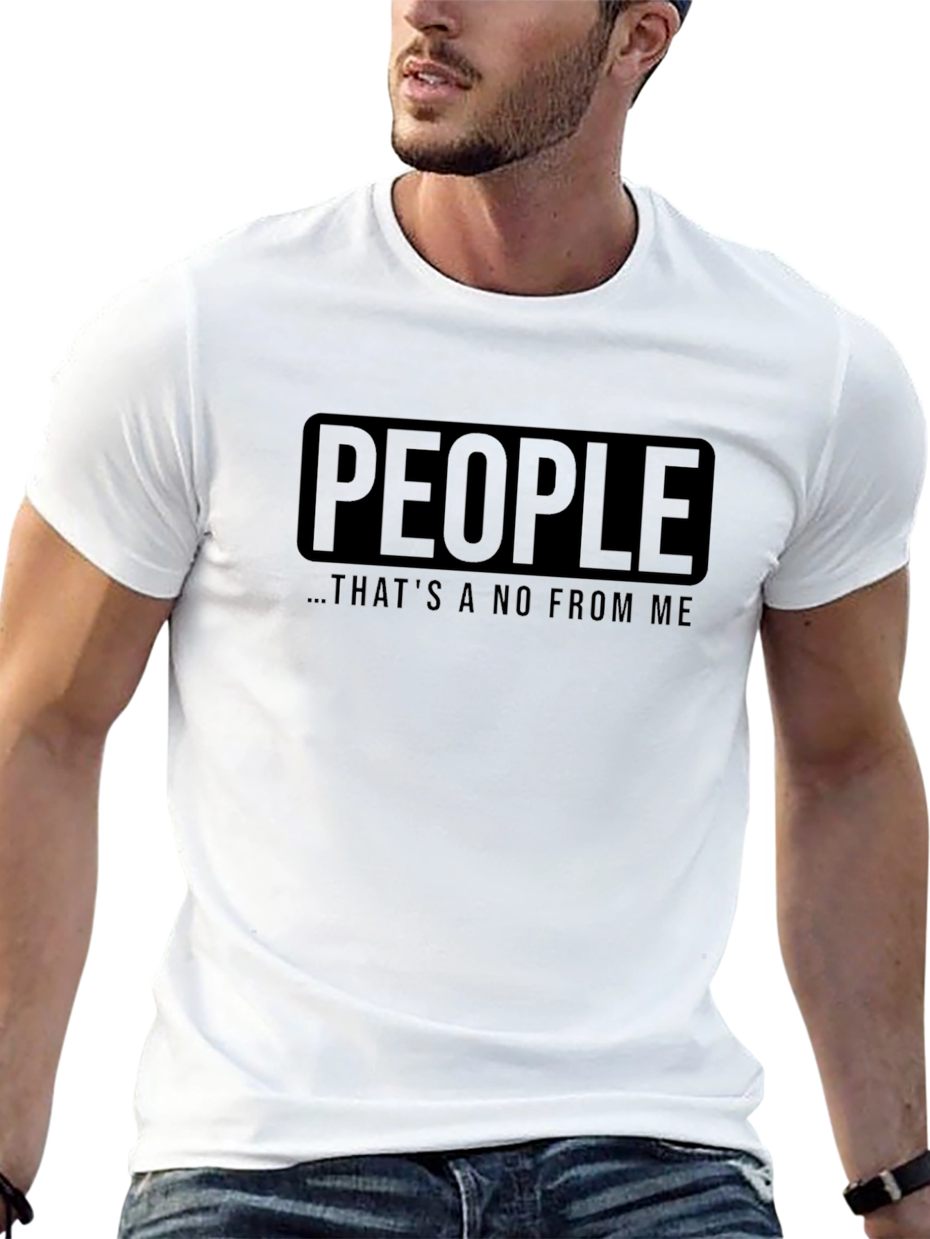 People Thats a No From Me Black T-Shirt