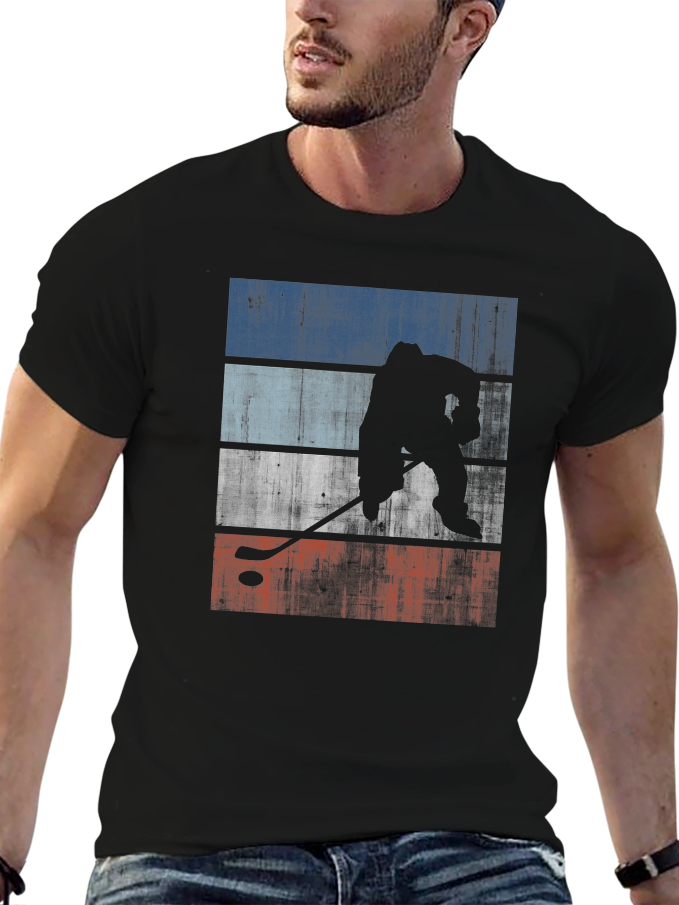 Hockey Player Silhouette T-Shirt - Graphic Tee