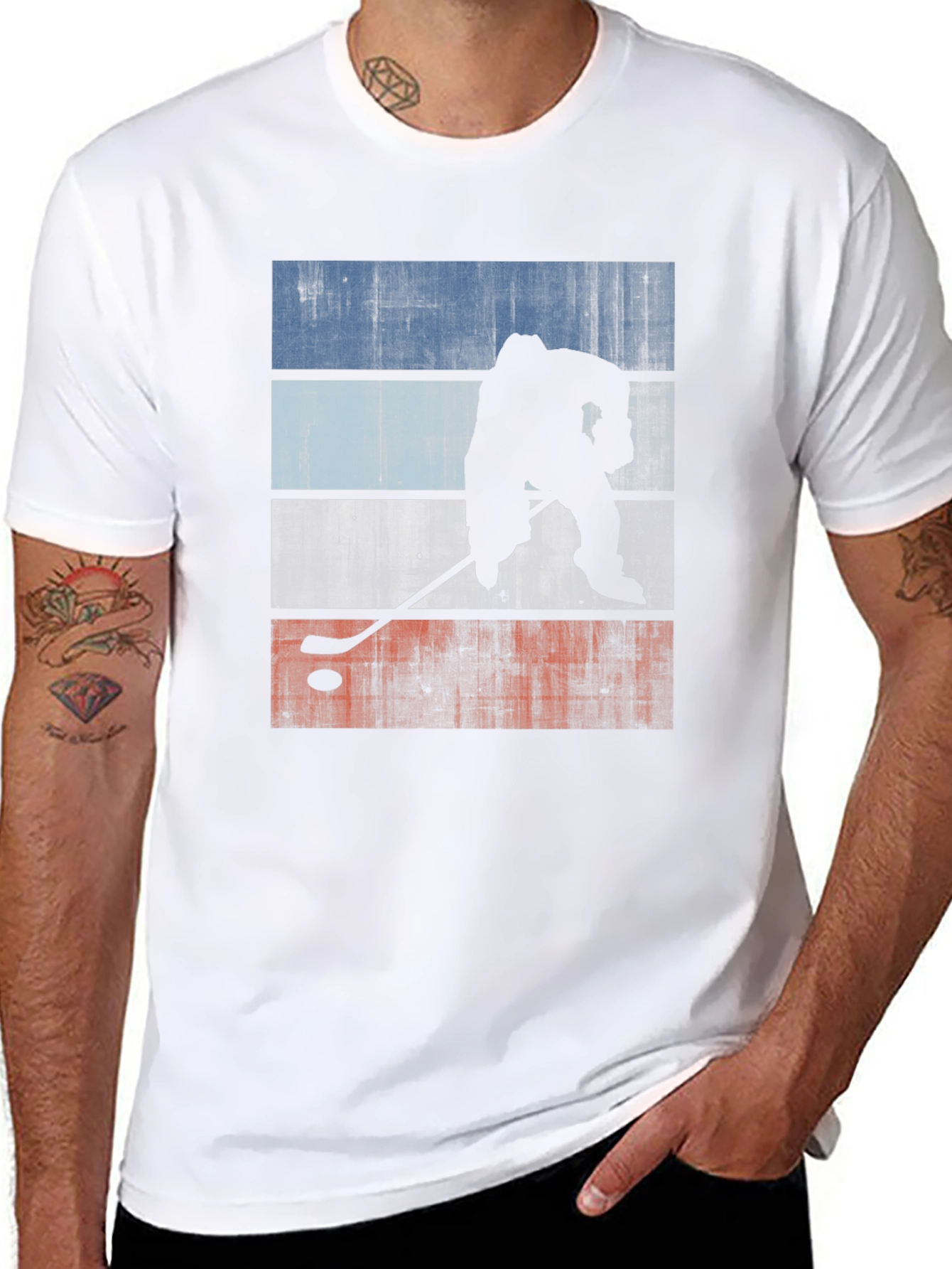 Hockey Player Silhouette T-Shirt - Graphic Tee