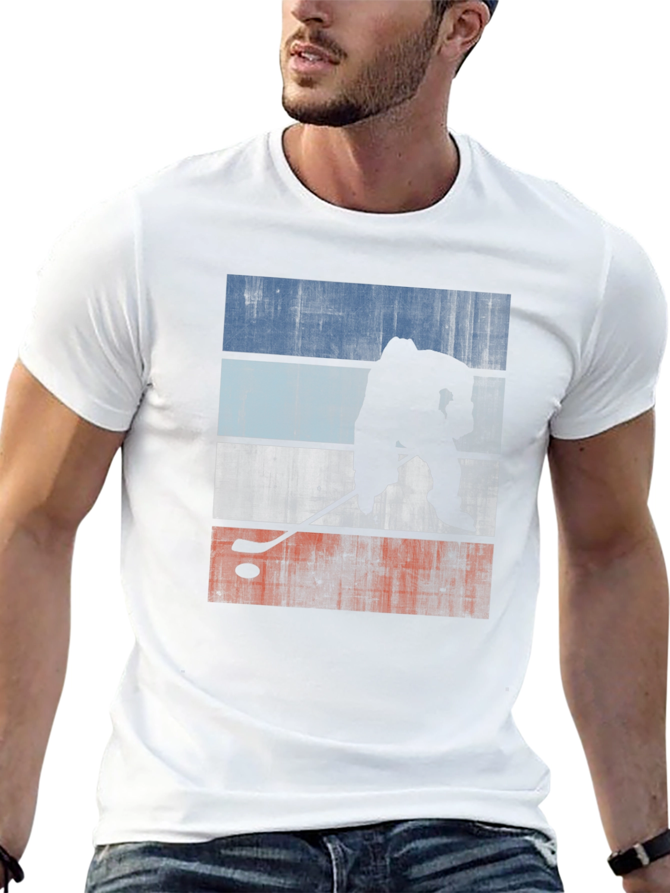 Hockey Player Silhouette T-Shirt - Graphic Tee