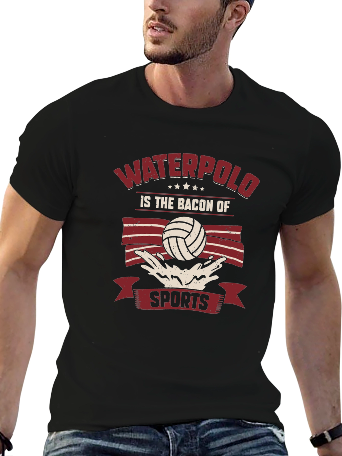 Waterpolo Is The Bacon Of Sports Black T-Shirt