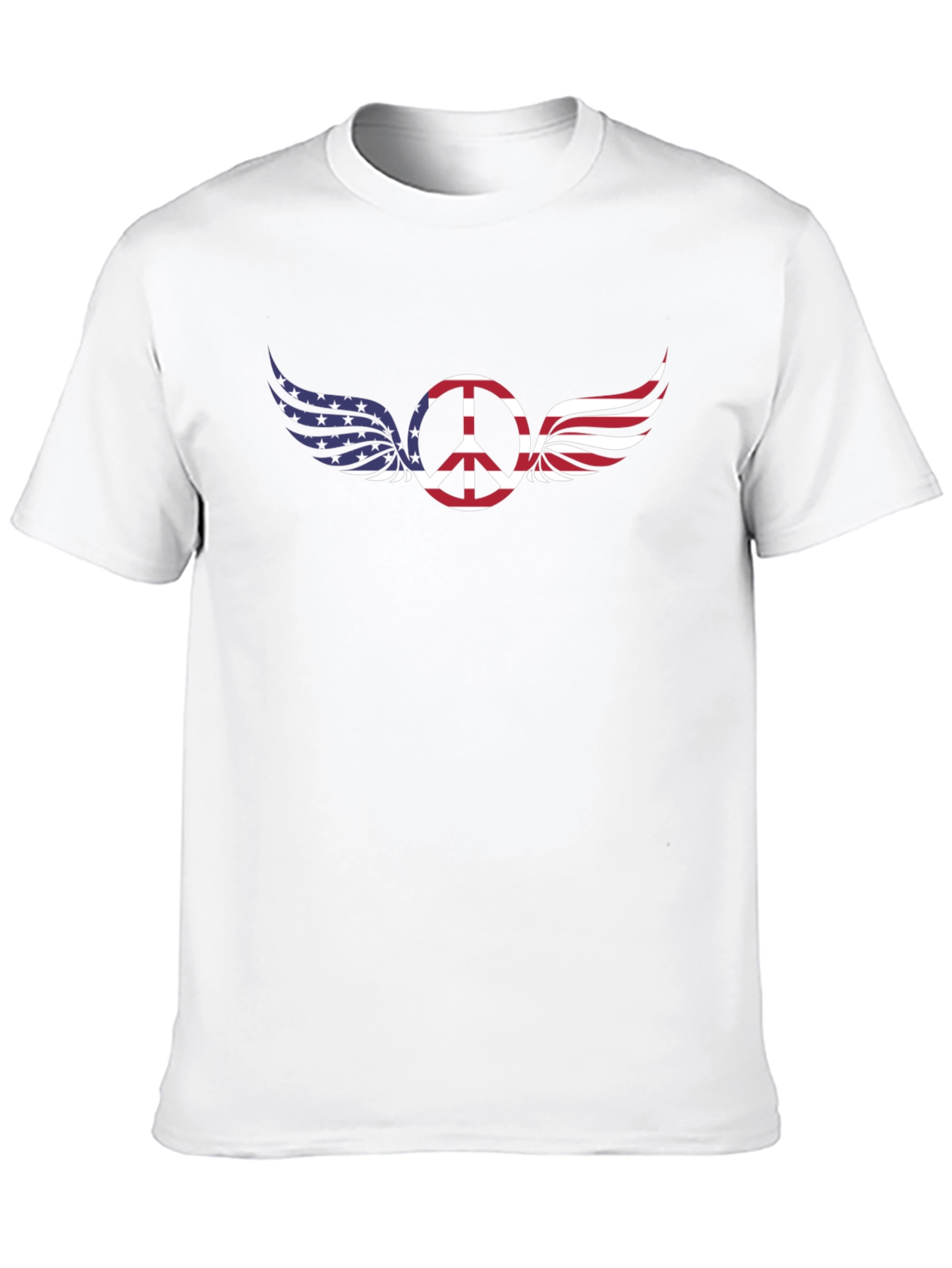Peace Sign with American Flag Wings T-Shirt