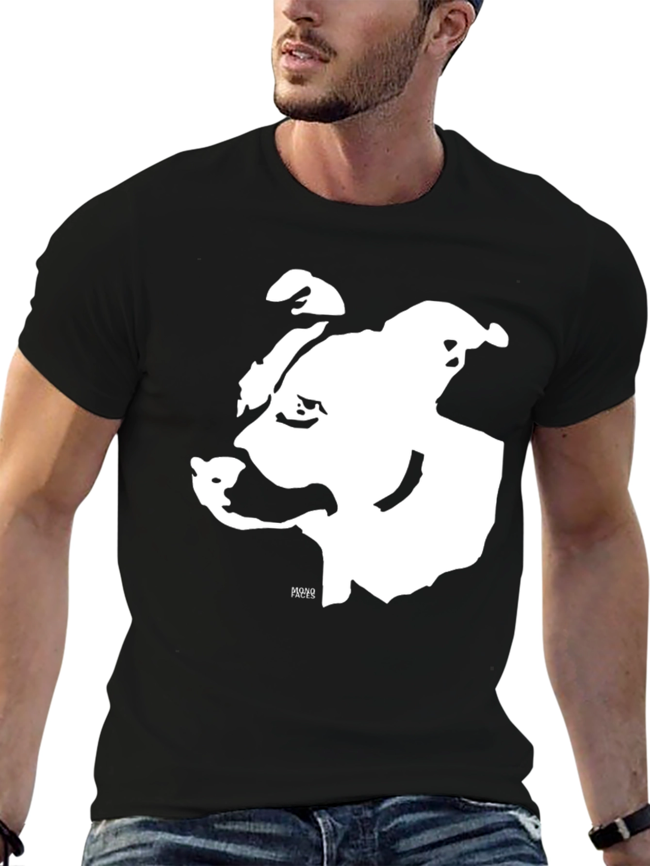Bold Bulldog Graphic T-Shirt - Black Cotton
