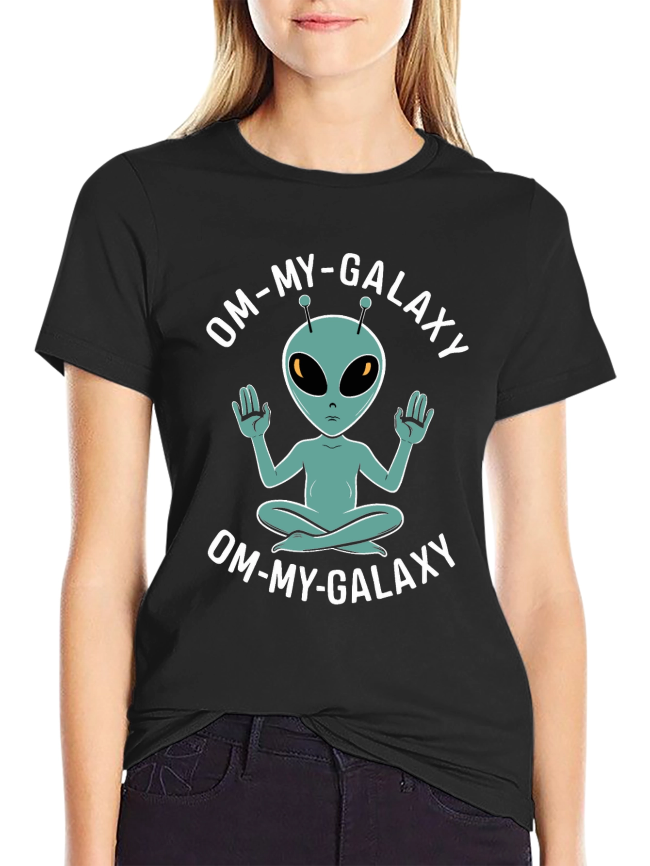 Om-My-Galaxy Alien T-Shirt - Meditating Extra-Terrestrial Tee
