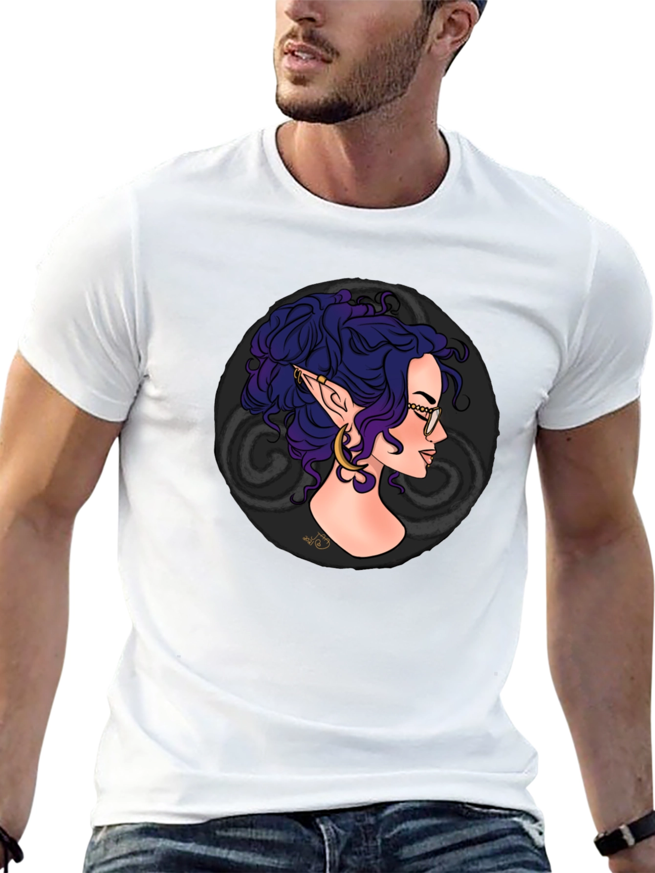 Elf Portrait Tee - Unique Graphic Design