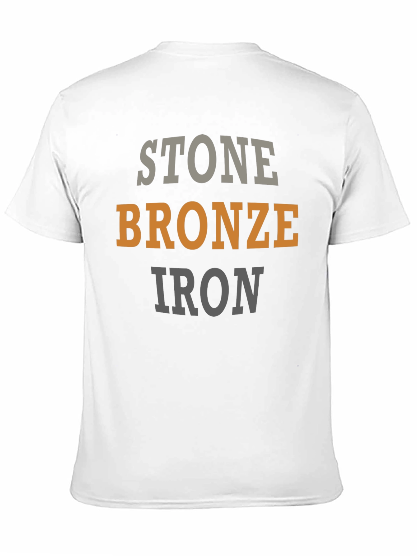 Stone Bronze Iron T-Shirt - Black Graphic Tee