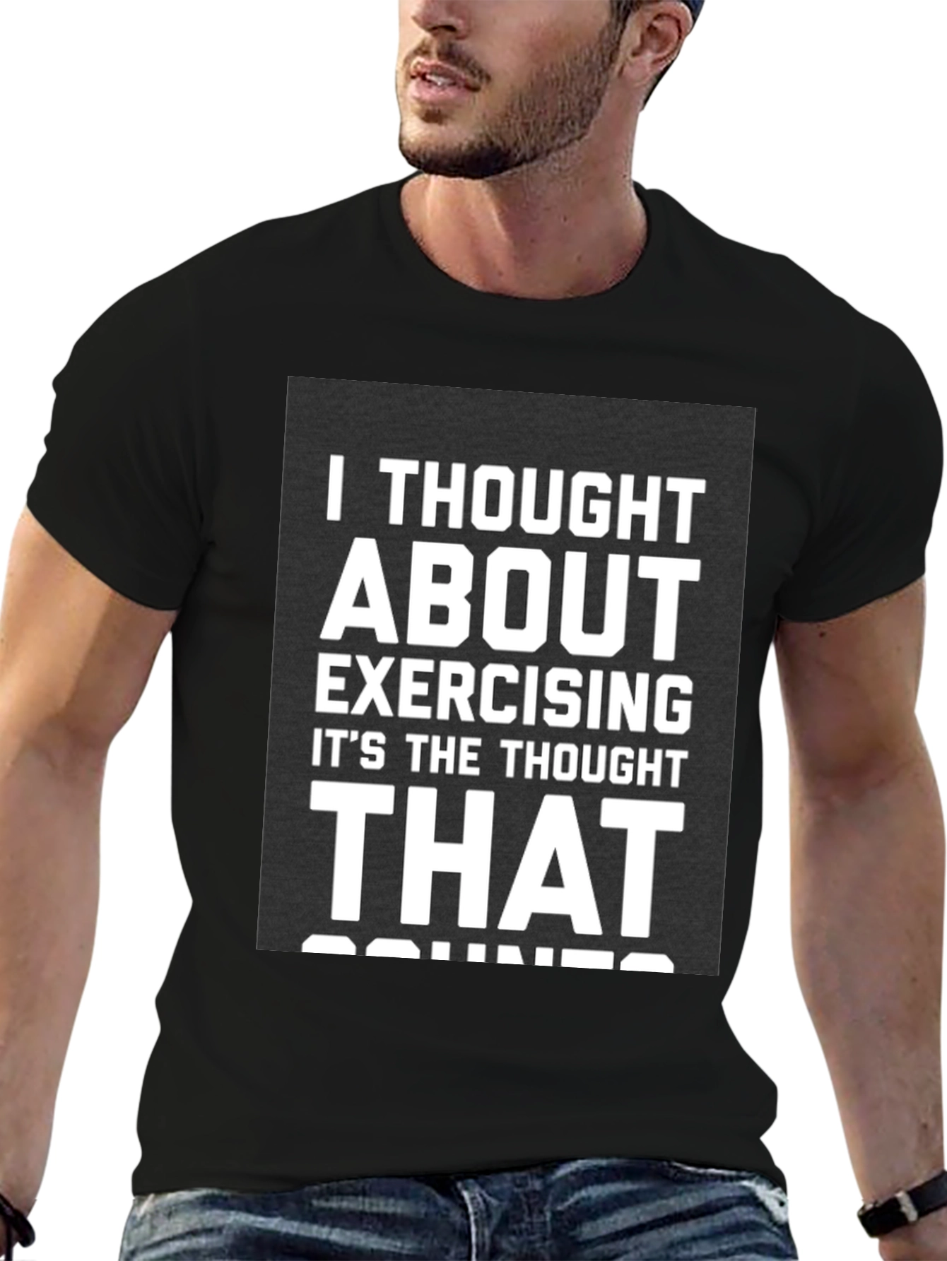Exercising Thought T-Shirt Funny Gym Tee