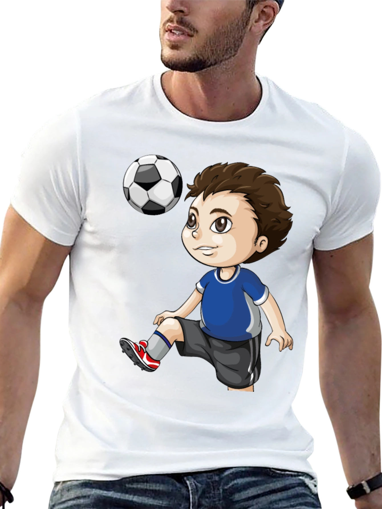 Soccer Kid Graphic T-Shirt - Black Cotton Tee