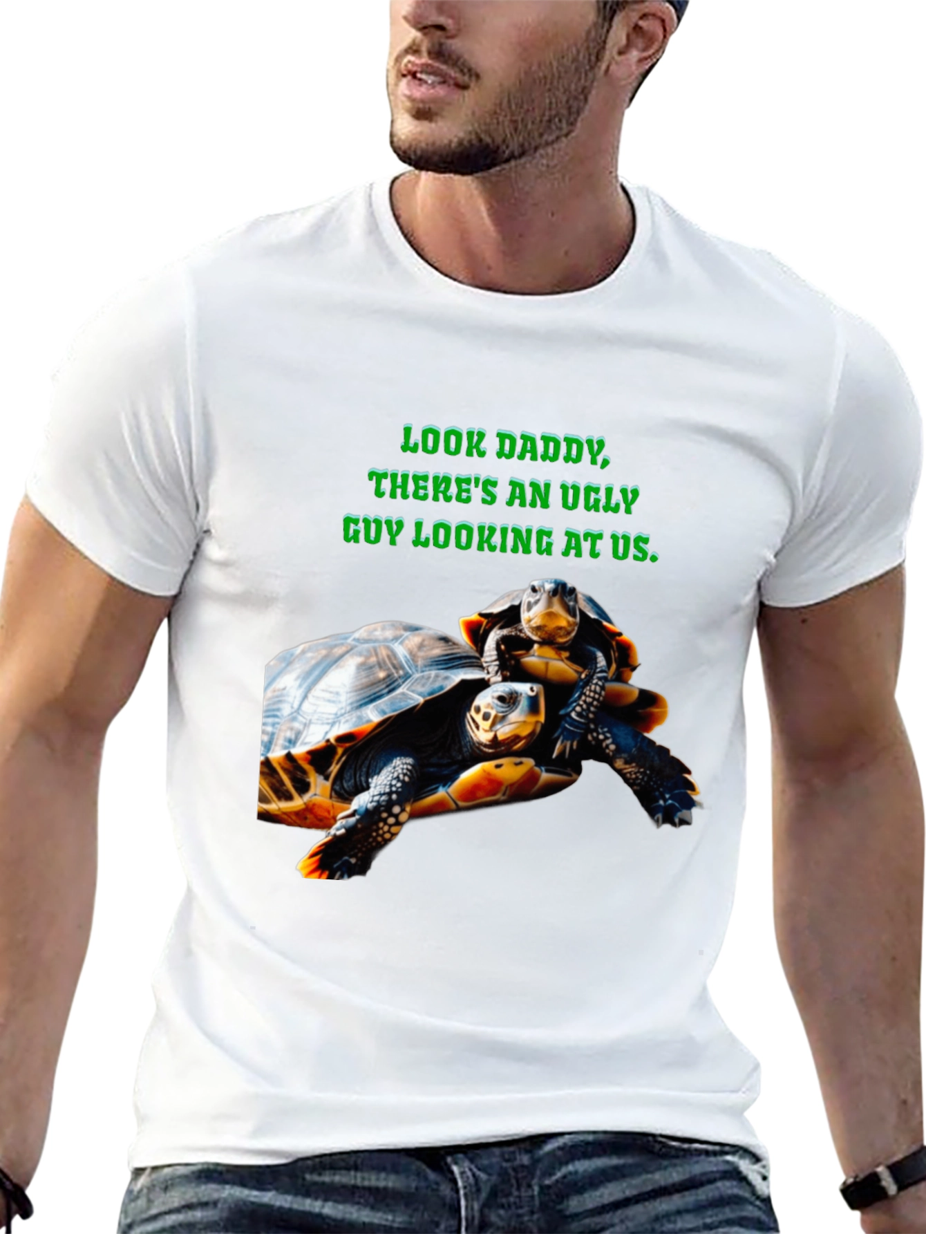 Ugly Guy Turtle Graphic Tee - Black