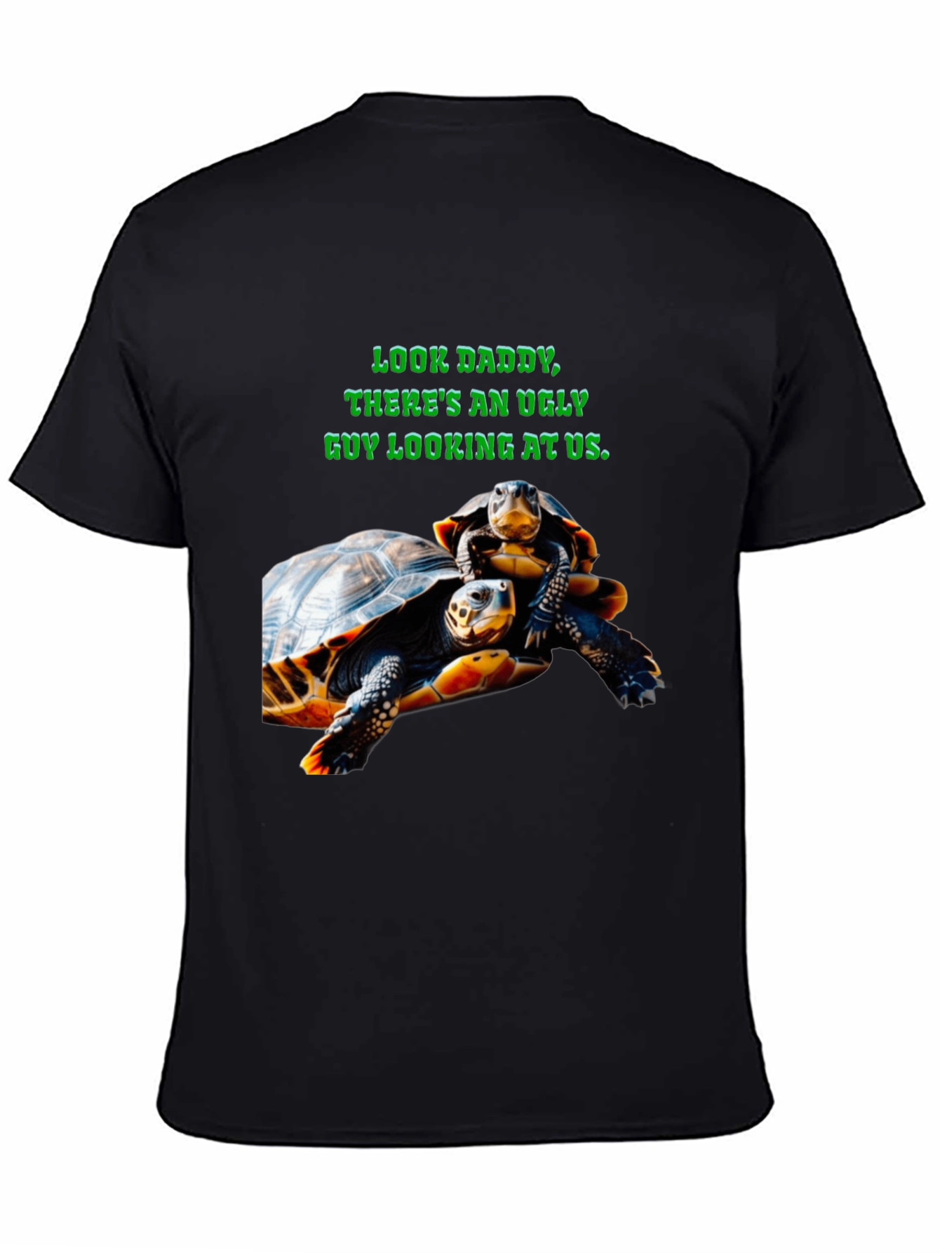 Ugly Guy Turtle Graphic Tee - Black