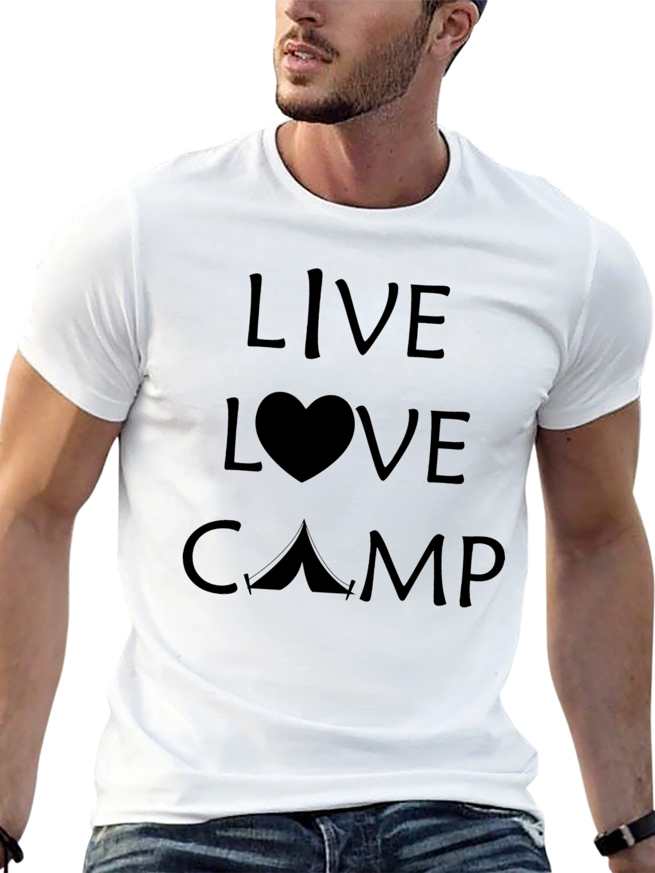 Live Love Camp Graphic T-Shirt - Black