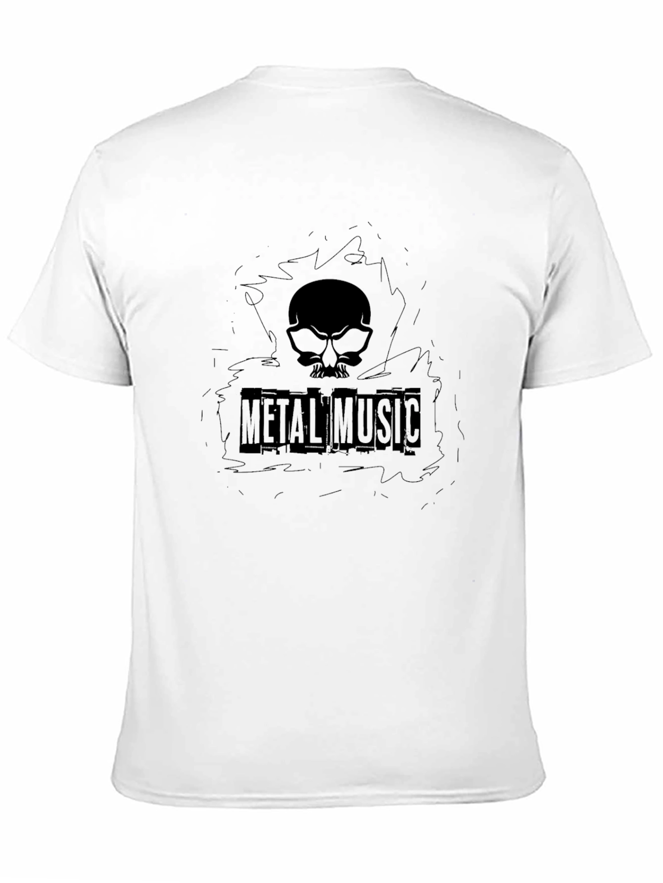 Metal Music Skull Graphic T-Shirt