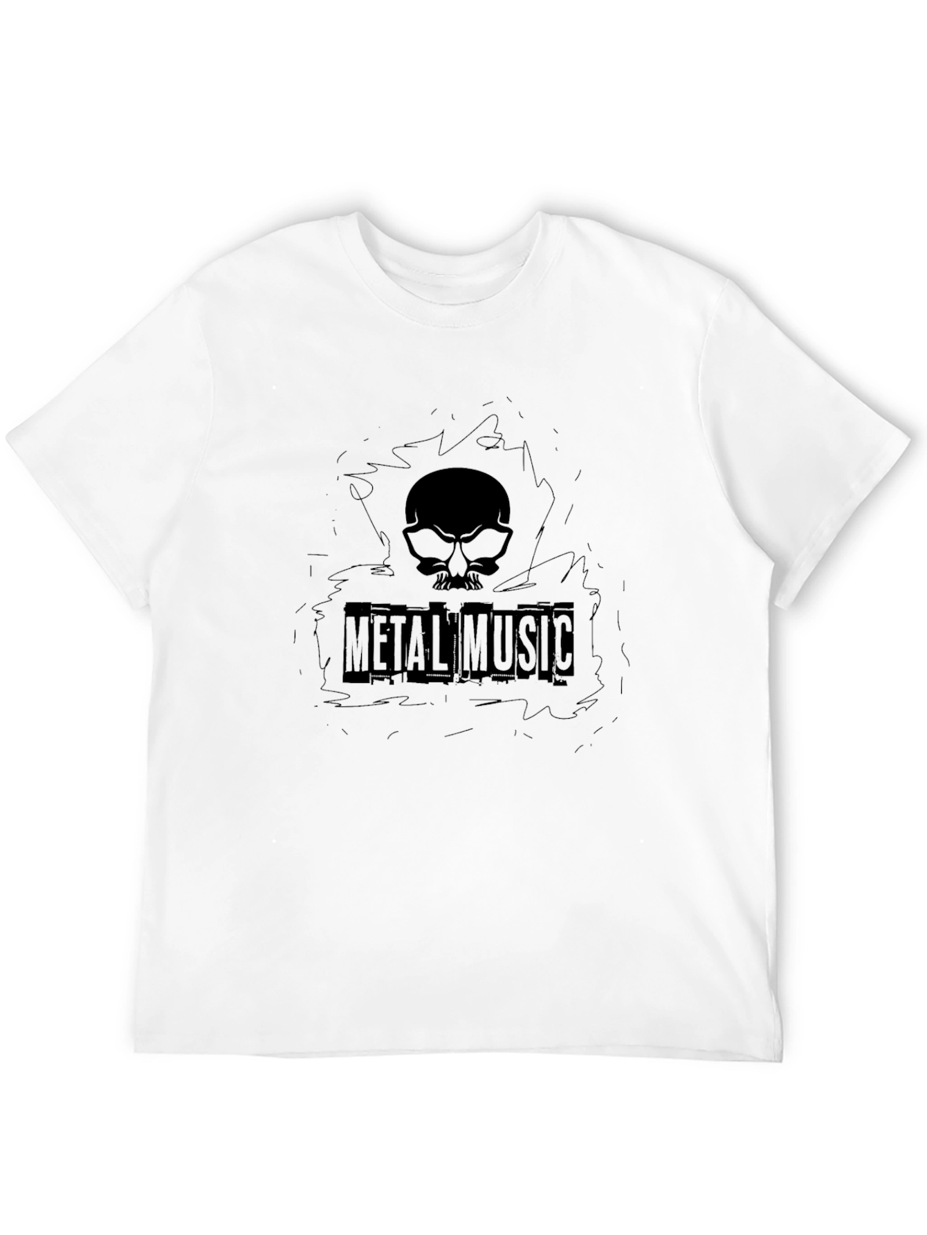 Metal Music Skull Graphic T-Shirt