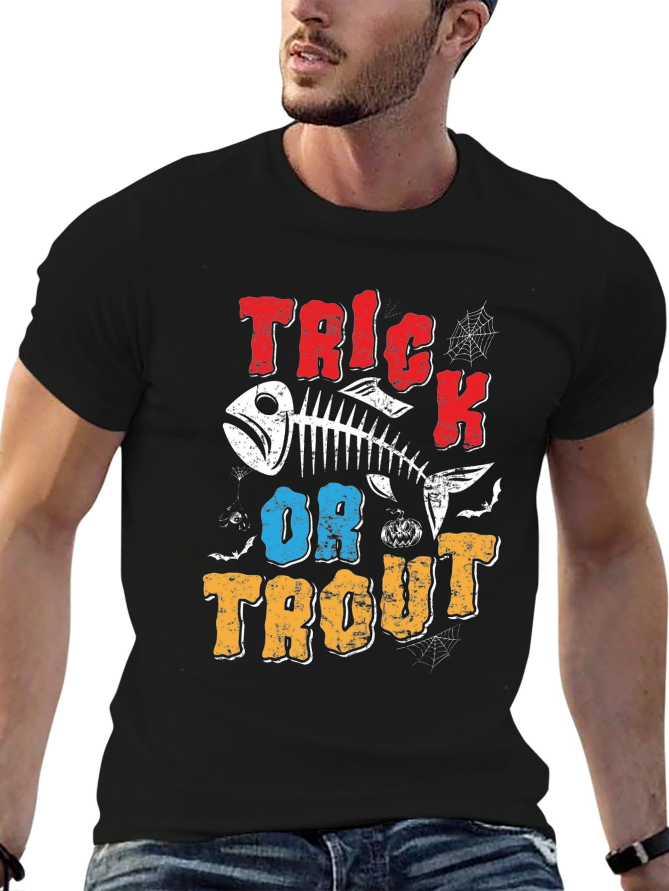 Trick or Trout Halloween Fishing T-Shirt