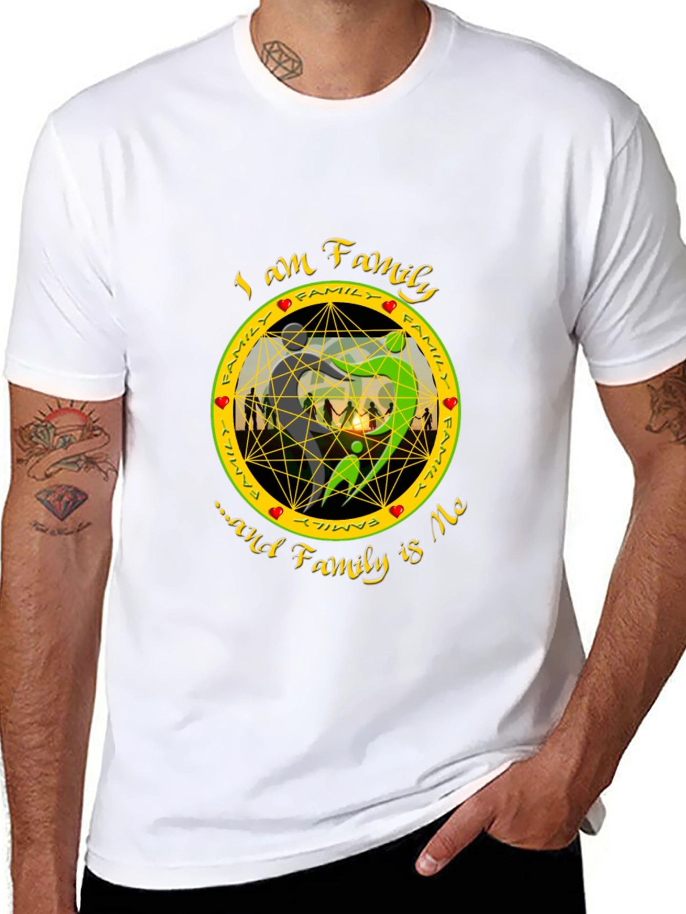 Family Is Me Graphic Print Black T-Shirt