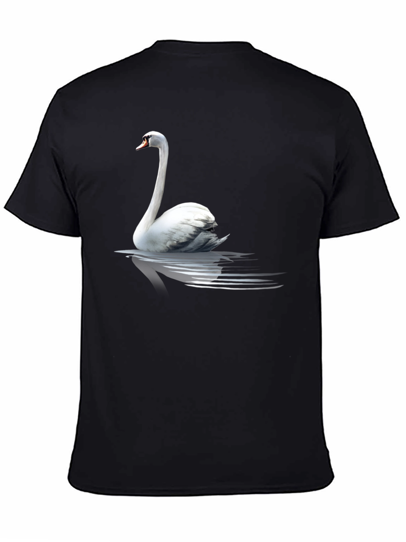 Swan Graphic Print Black T-Shirt