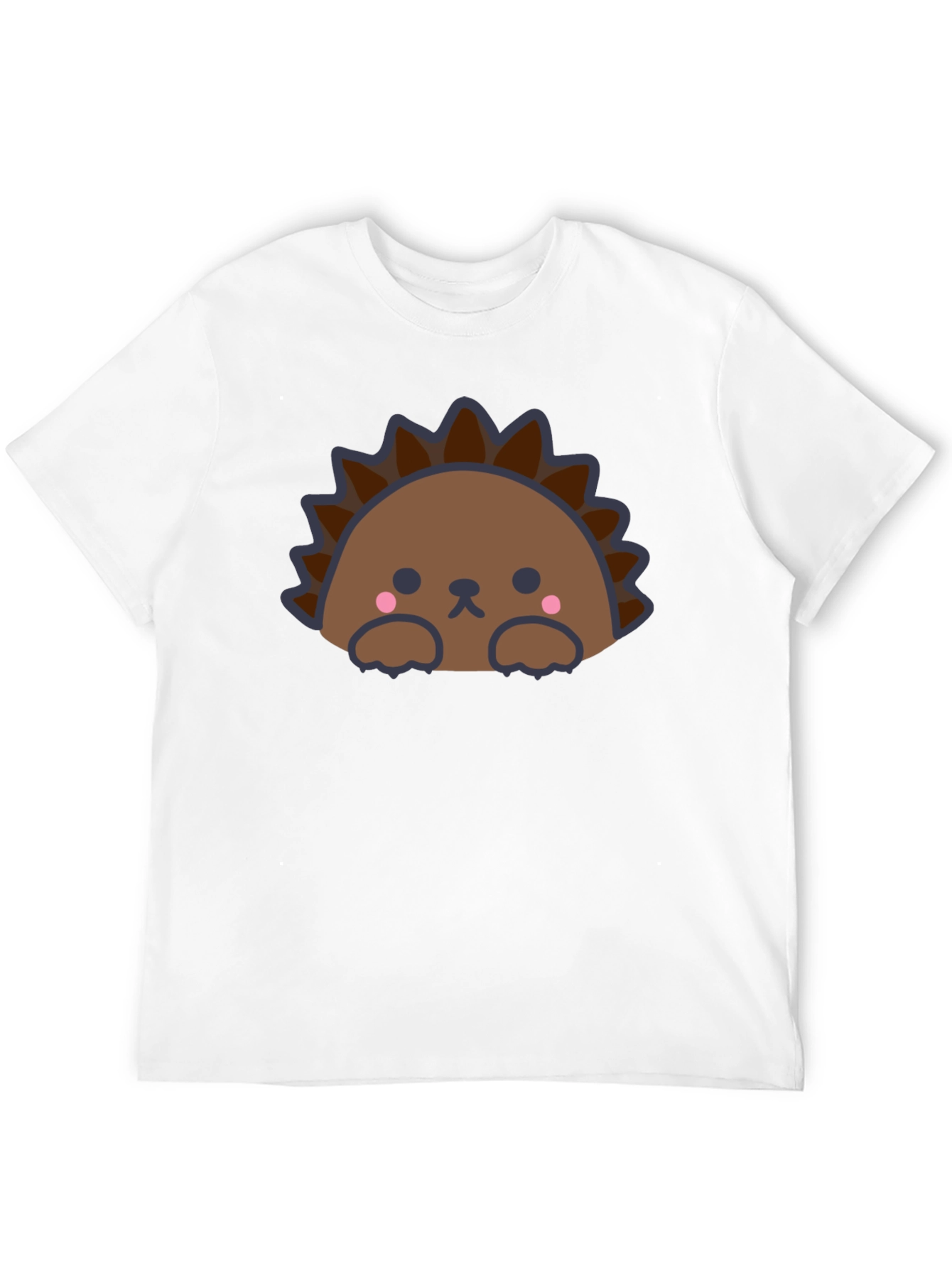 Cute Hedgehog Graphic Tee - Mens Black T-Shirt