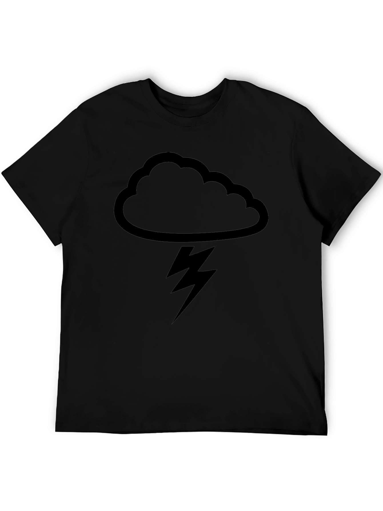 Black Cloud & Lightning Graphic T-Shirt