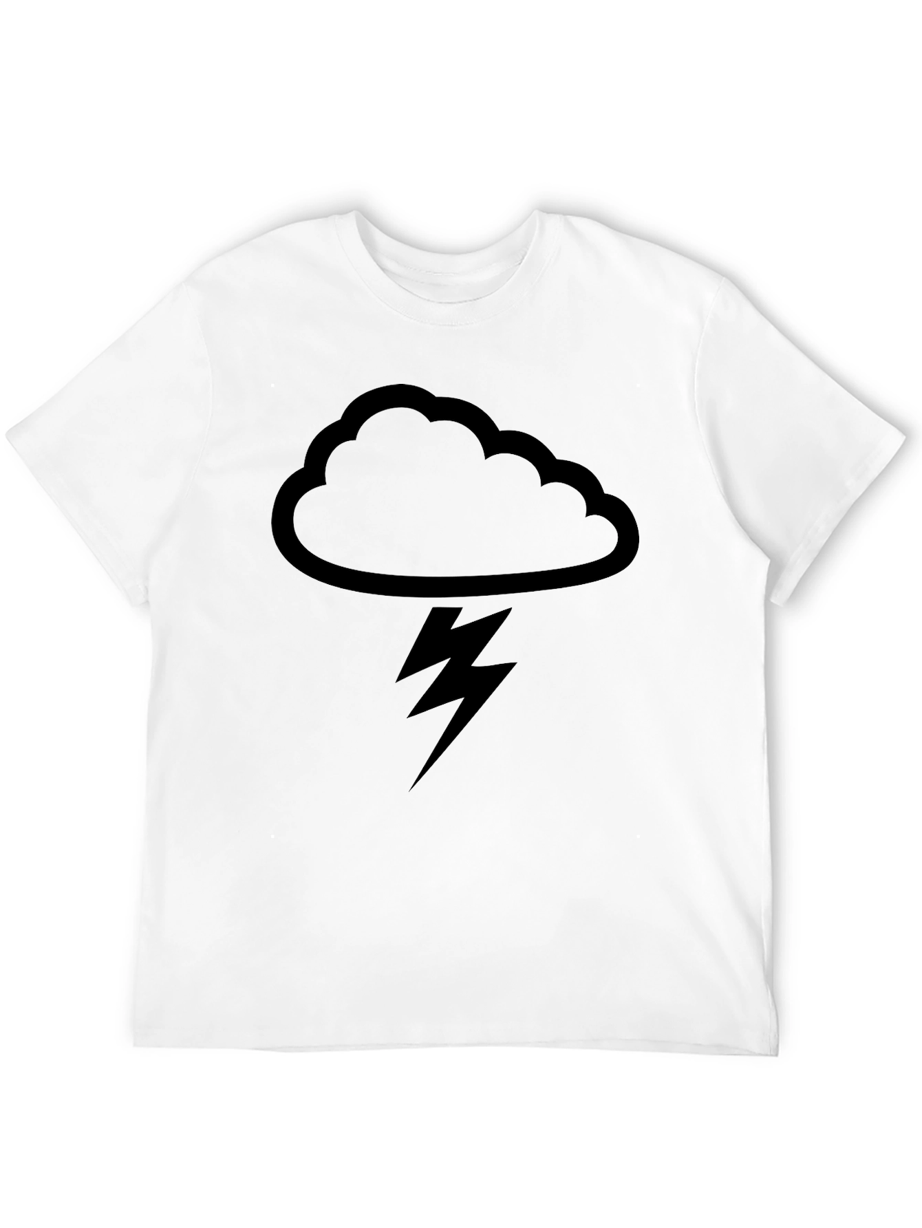 Black Cloud & Lightning Graphic T-Shirt