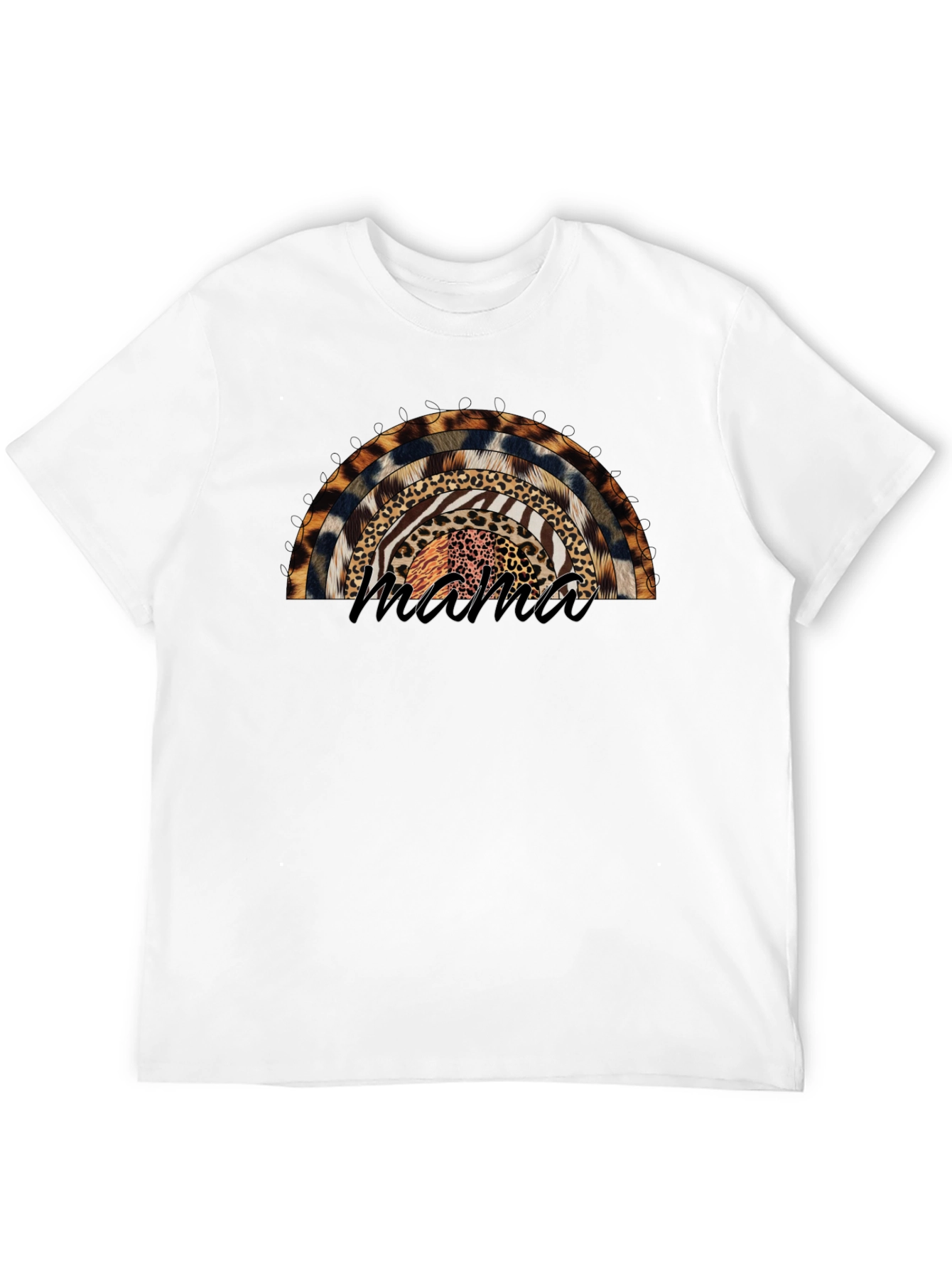 Mama Animal Print Rainbow T-Shirt