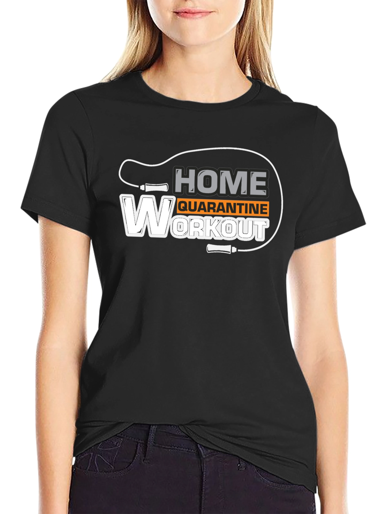 Home Quarantine Workout Black T-Shirt