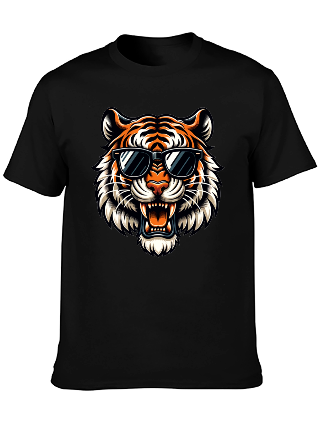 Cool Tiger Graphic Tee - Stylish Black T-Shirt