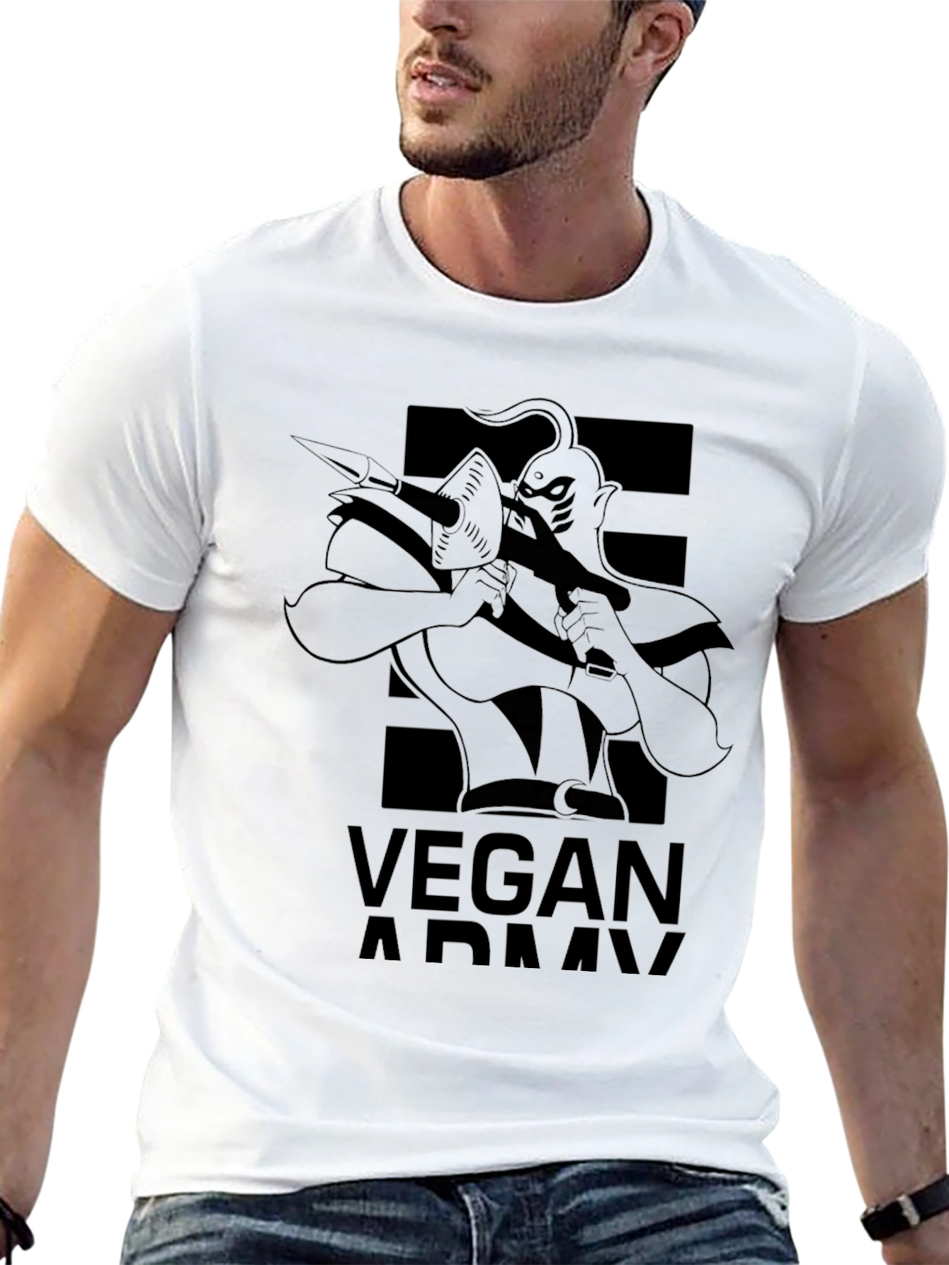 Vegan Army T-Shirt - Black Graphic Tee
