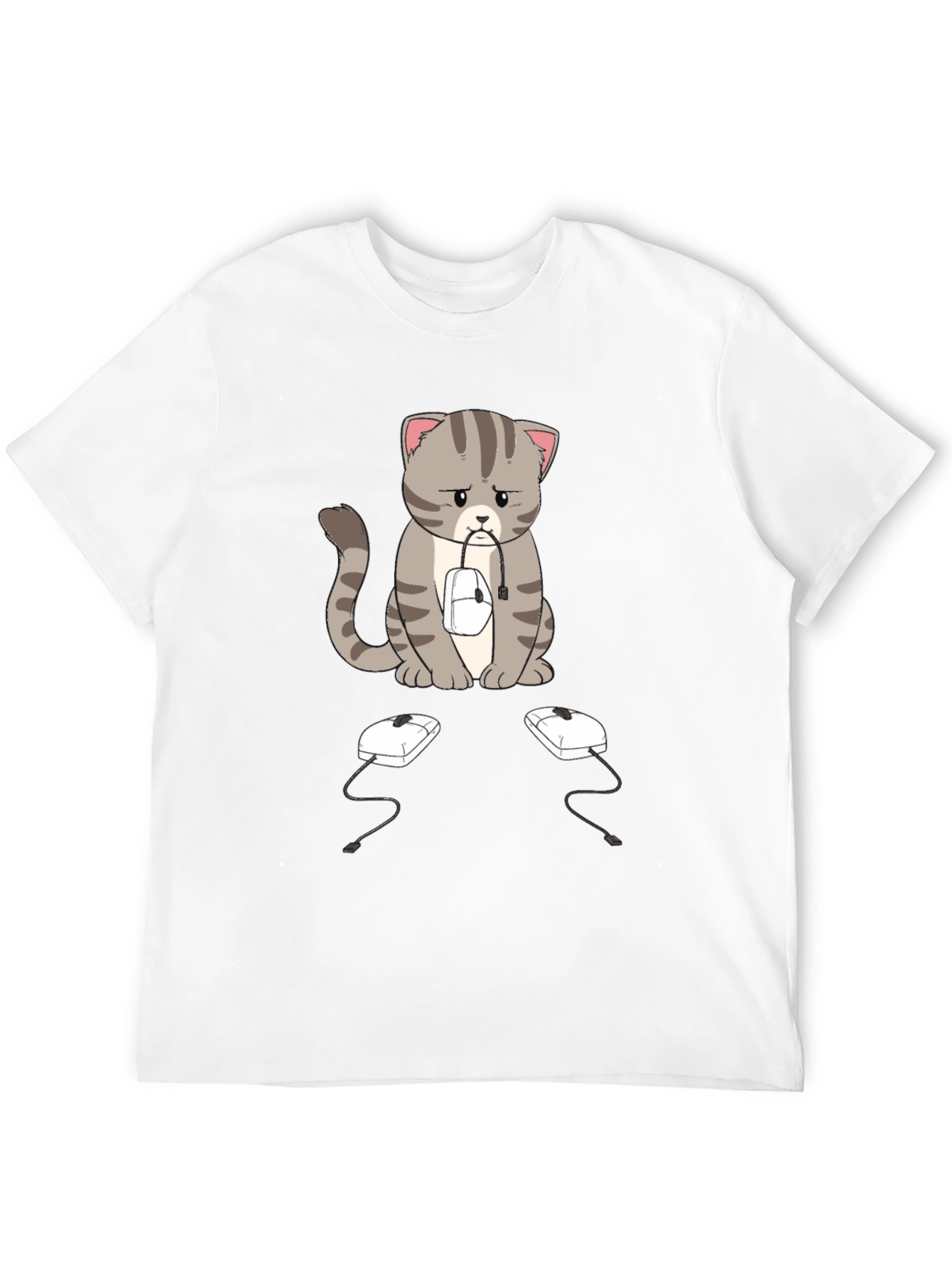 Sad Cat Computer Mouse T-Shirt