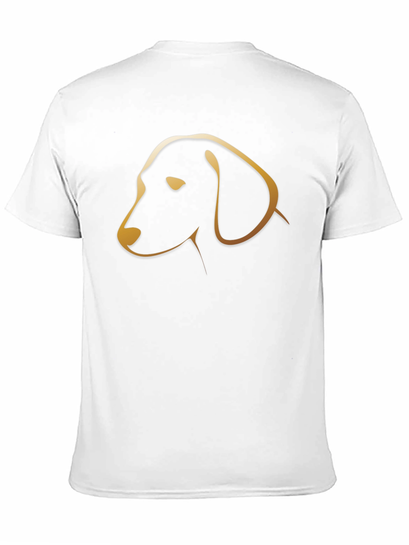 Black T-Shirt with Golden Dog Silhouette