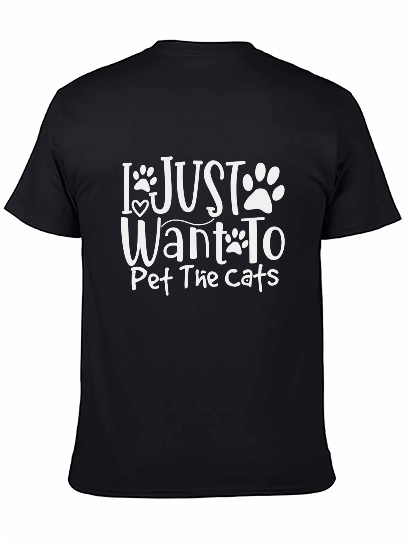 I Just Want to Pet The Cats Black T-Shirt