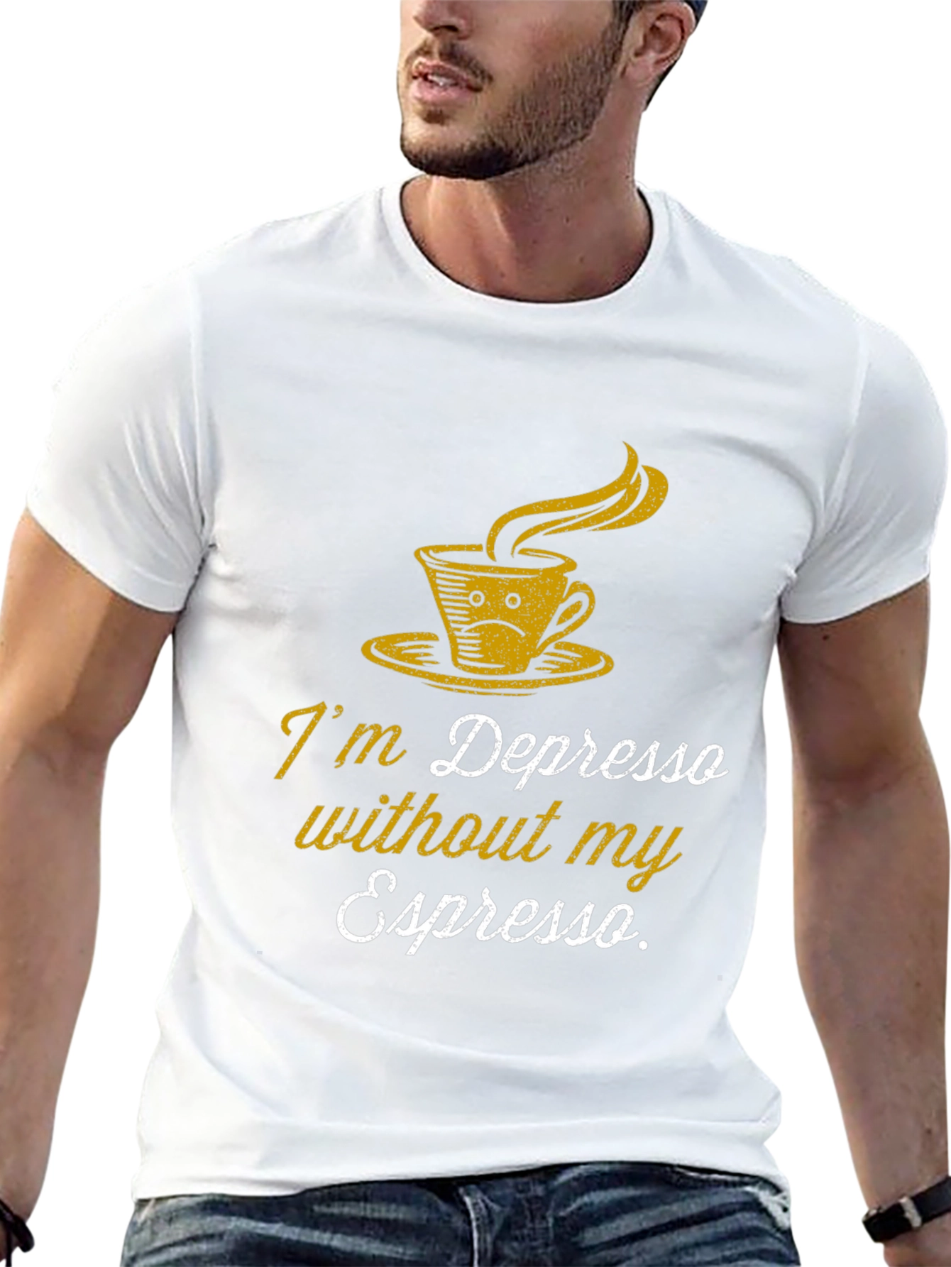 Depresso Espresso Graphic T-Shirt - Coffee Lover Tee