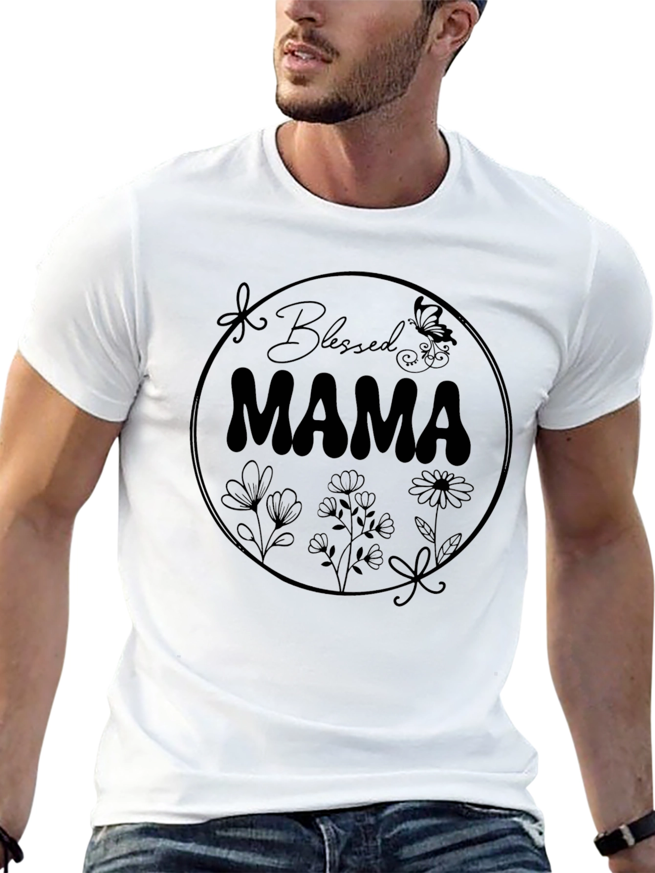 Blessed Mama Graphic T-Shirt - Black