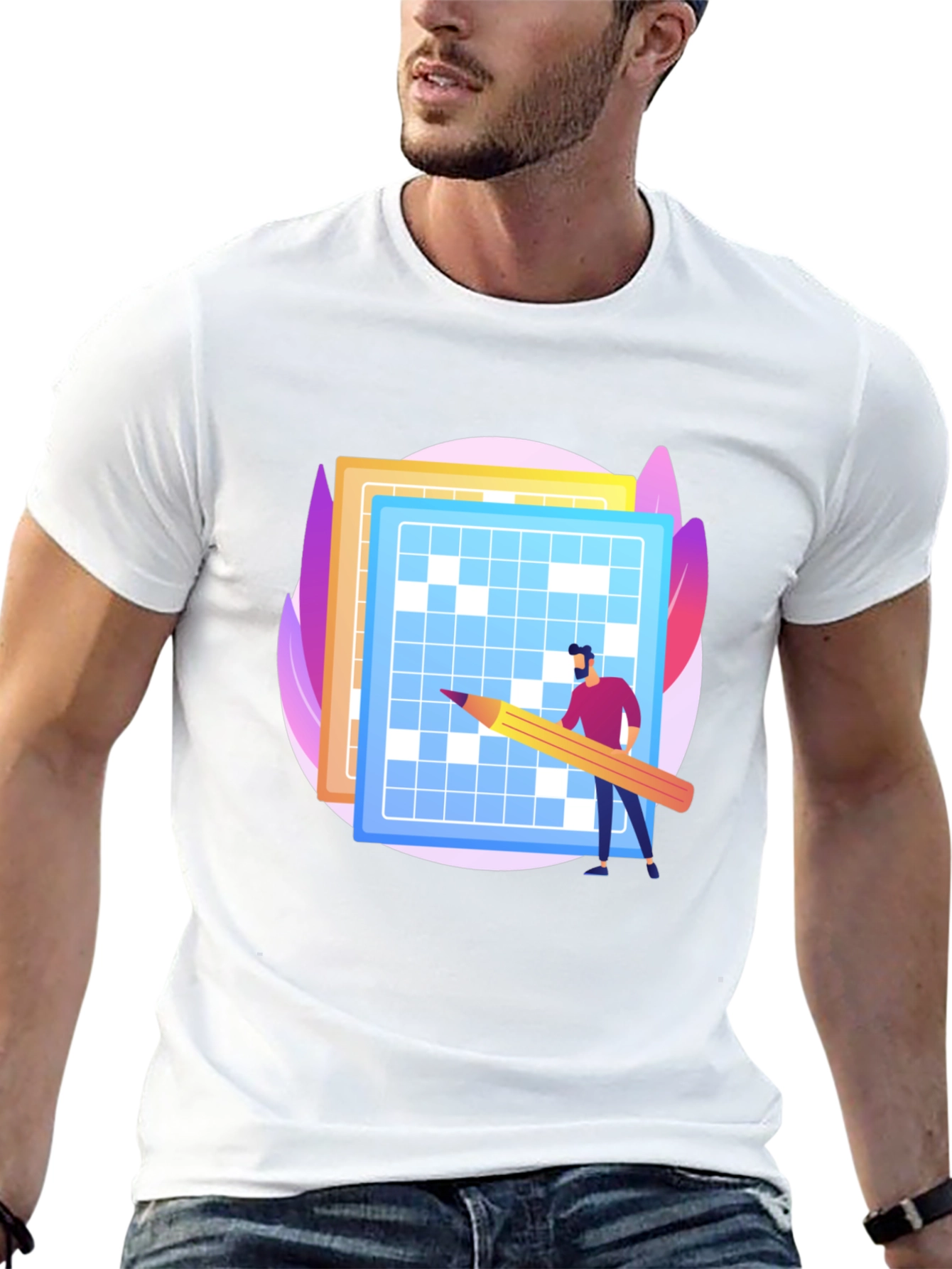 Puzzle Solver Graphic Tee - Black Cotton T-Shirt
