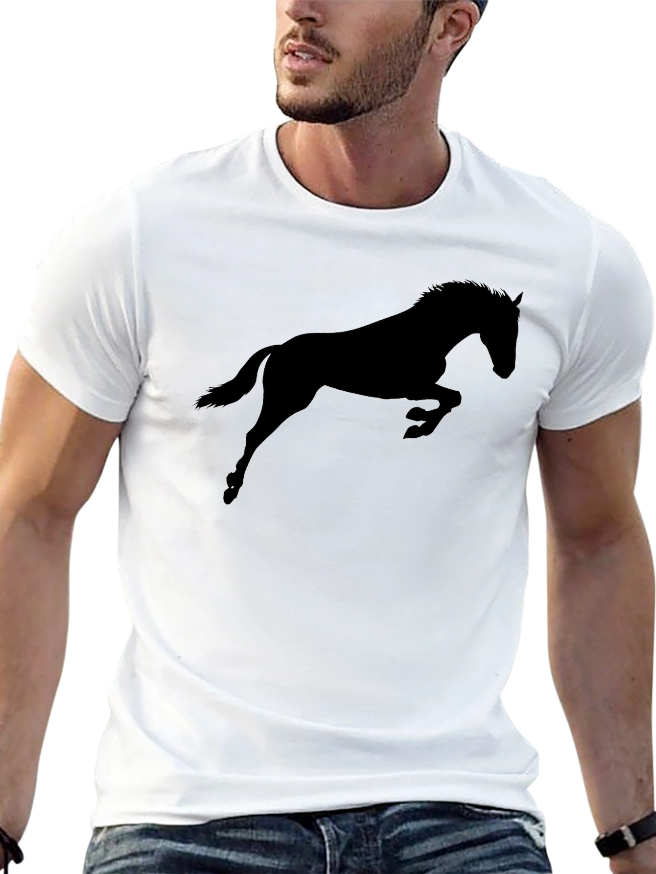 Black Horse Silhouette Graphic Tee