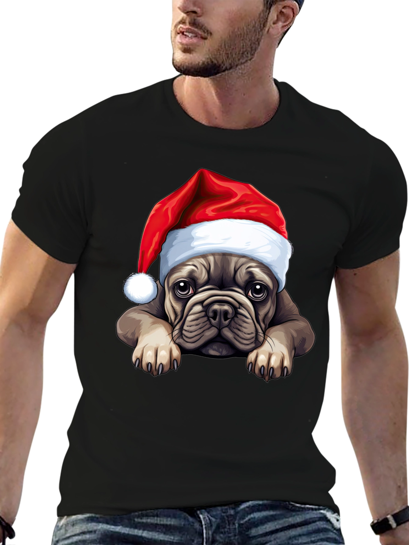Festive Bulldog Christmas T-Shirt