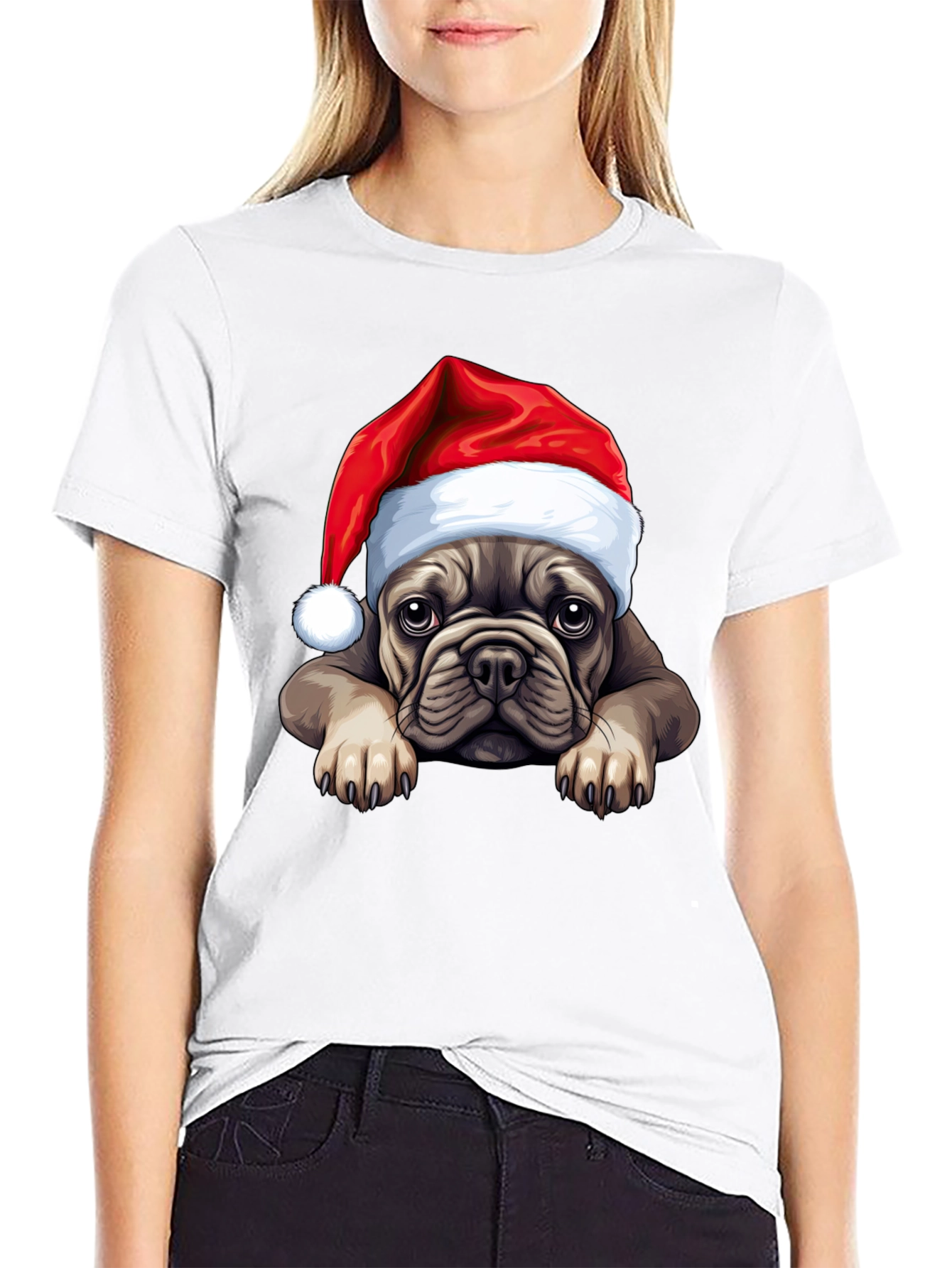 Festive Bulldog Christmas T-Shirt