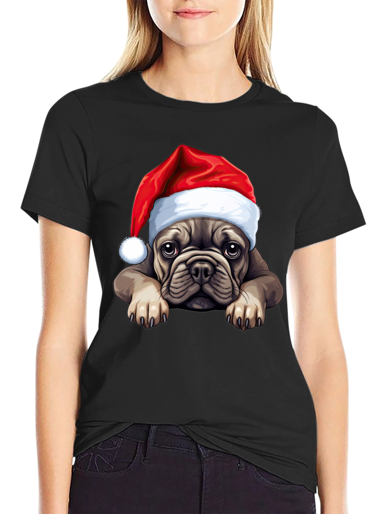 Festive Bulldog Christmas T-Shirt