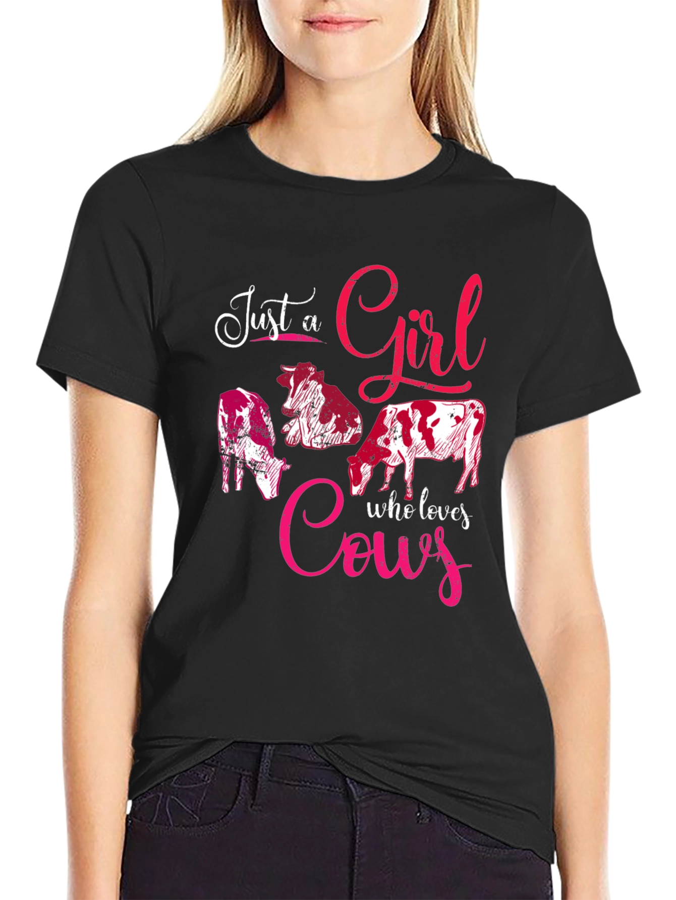 Just A Girl Who Loves Cows Graphic Tee