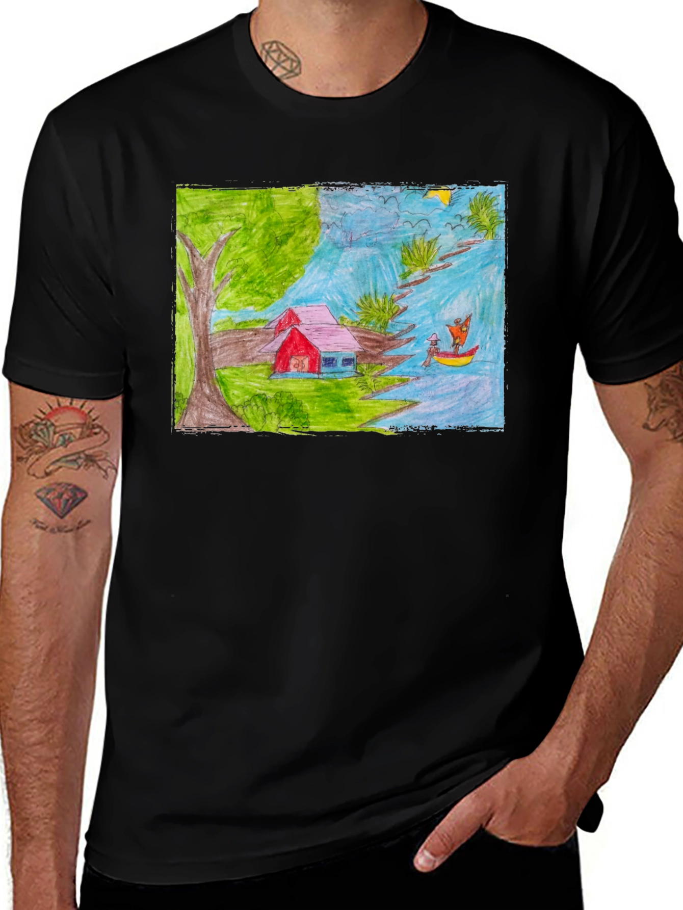 Artistic Hand-Drawn T-Shirt