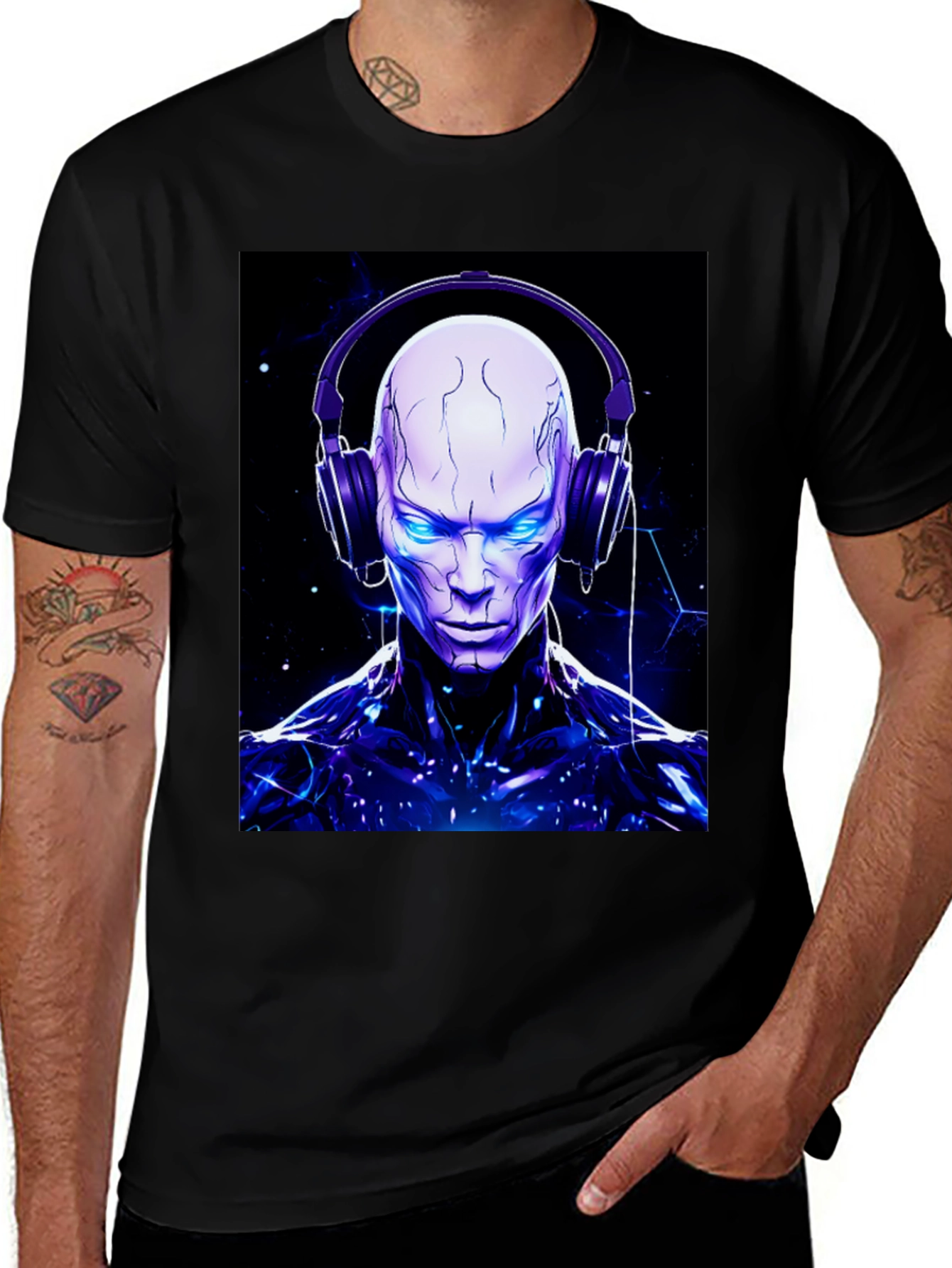 Cyberpunk DJ Graphic Tee - Unique Design