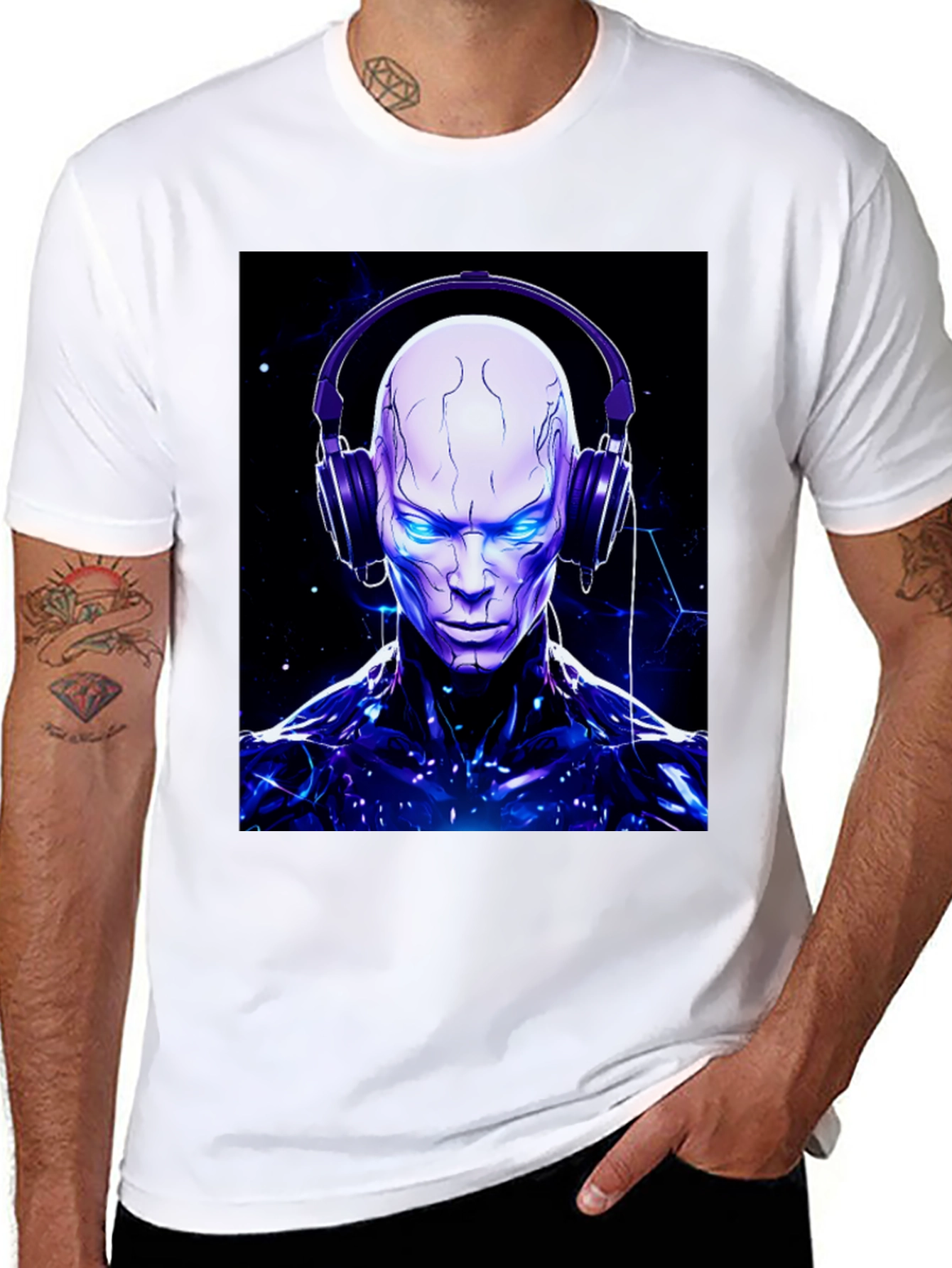 Cyberpunk DJ Graphic Tee - Unique Design