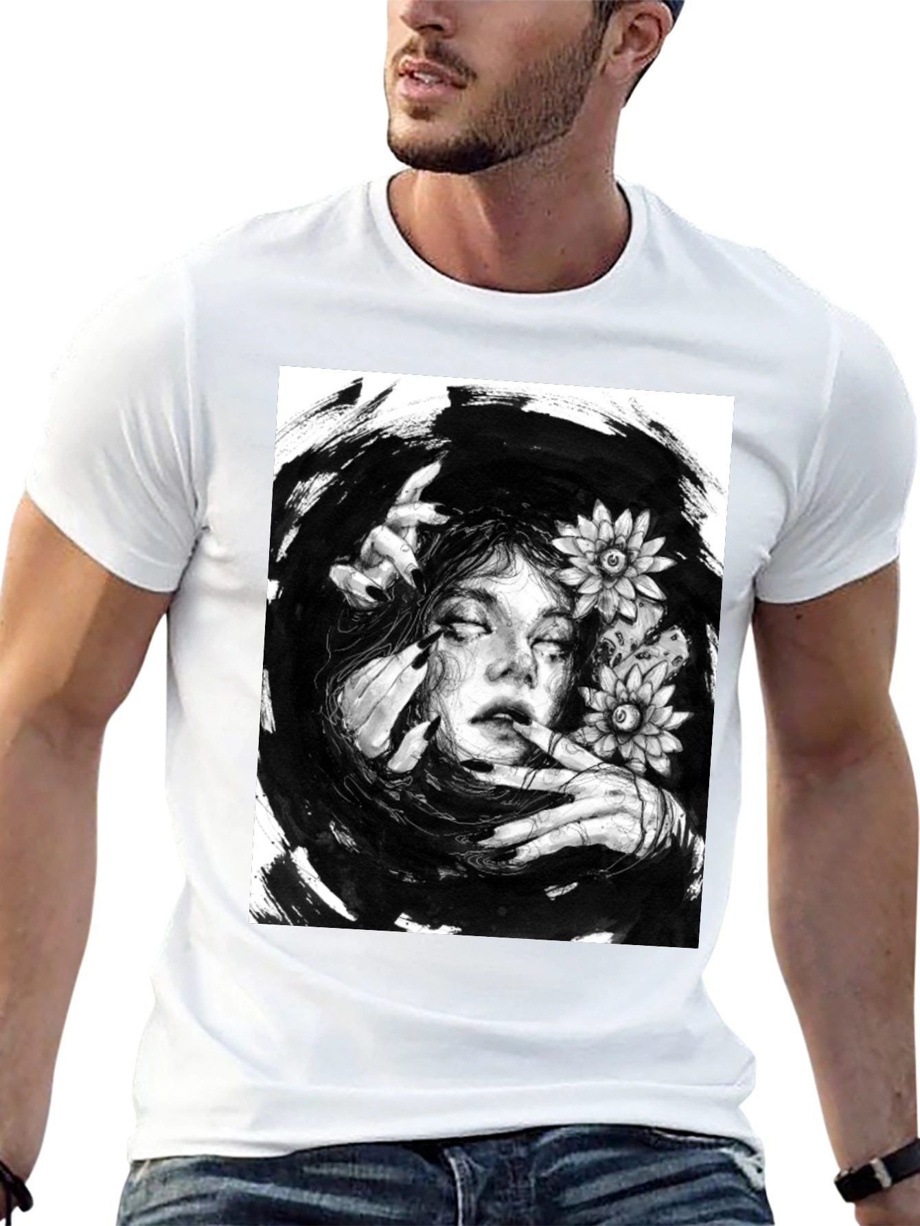 Mystic Woman Graphic T-Shirt - Black Cotton Tee