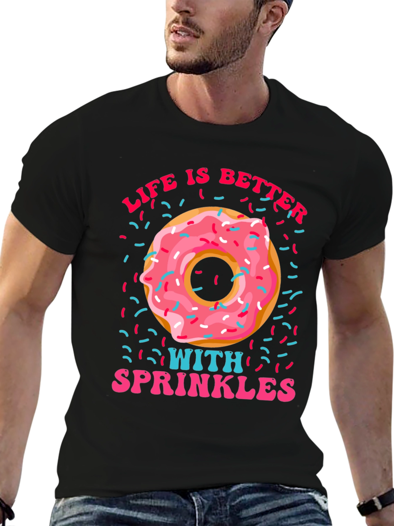 Donut Sprinkles Graphic T-Shirt